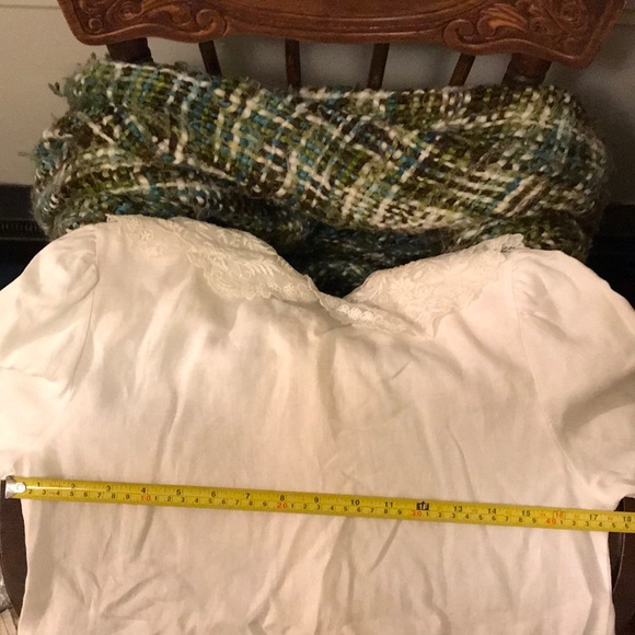 VTG Linen Lace White Blouse - Picture 7 of 8